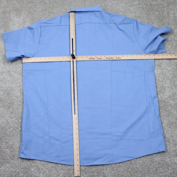 Dickies 2-Pocket Work Shirt NWT Men 3XL XXXL Blue Polyester/Cotton S/S Button Up - Picture 11 of 14